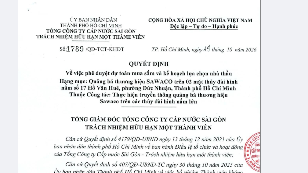 Quyết định về Phê duyệt dự toán mua sắm và kế hoạch lựa chọn nhà thầu
